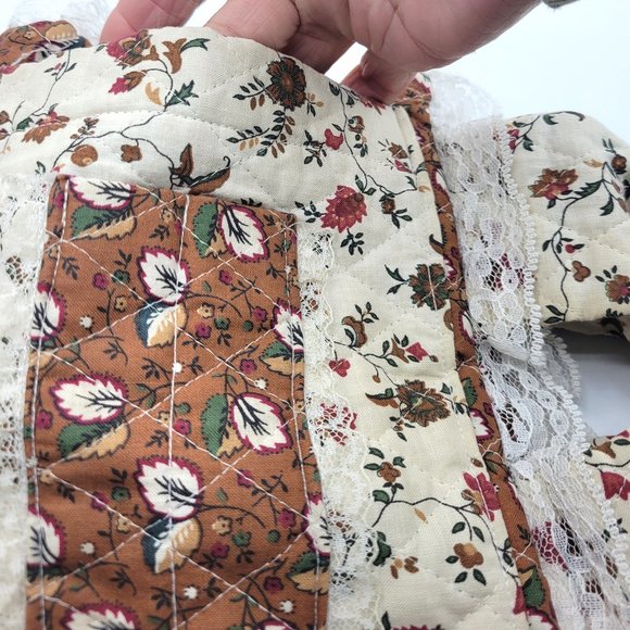 2 Vintage Handmade Quilted Fabric Book Notebook Bible Cover Carrying Case Tote - Picture 6 of 9